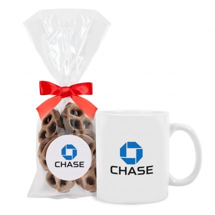 Mug Gift Set with Milk Chocolate Pretzels