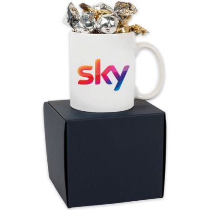 Premium Mug Gift Box with Twist Wrapped Truffles
