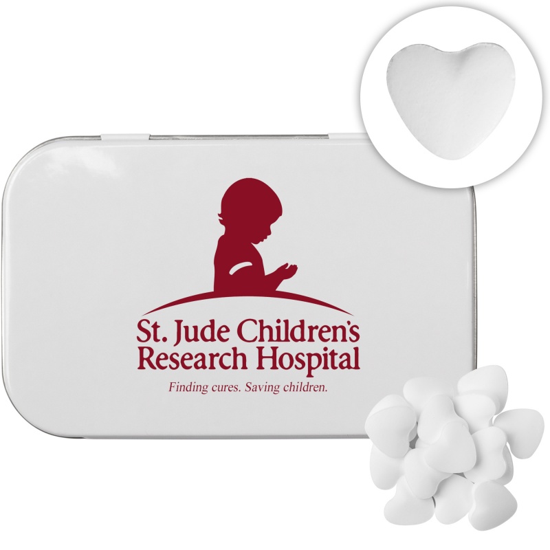 Rectangular Tin with Heart Shaped Mints