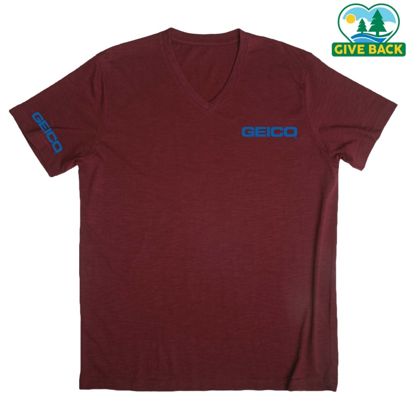 ACE Men's Slub V-Neck T-Shirt S/S Crew Neck