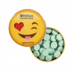 Winking Emojy Tin with Green Apple Mints