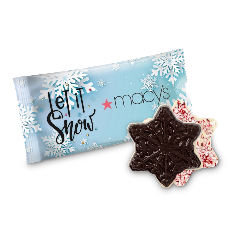 .75 oz Full Color Wrapped Peppermint Bark Snowflake