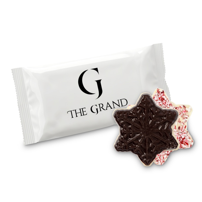 .75 oz One Color Wrapped Peppermint Bark Snowflake