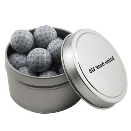 Round Tin with Chocolate Golf Balls