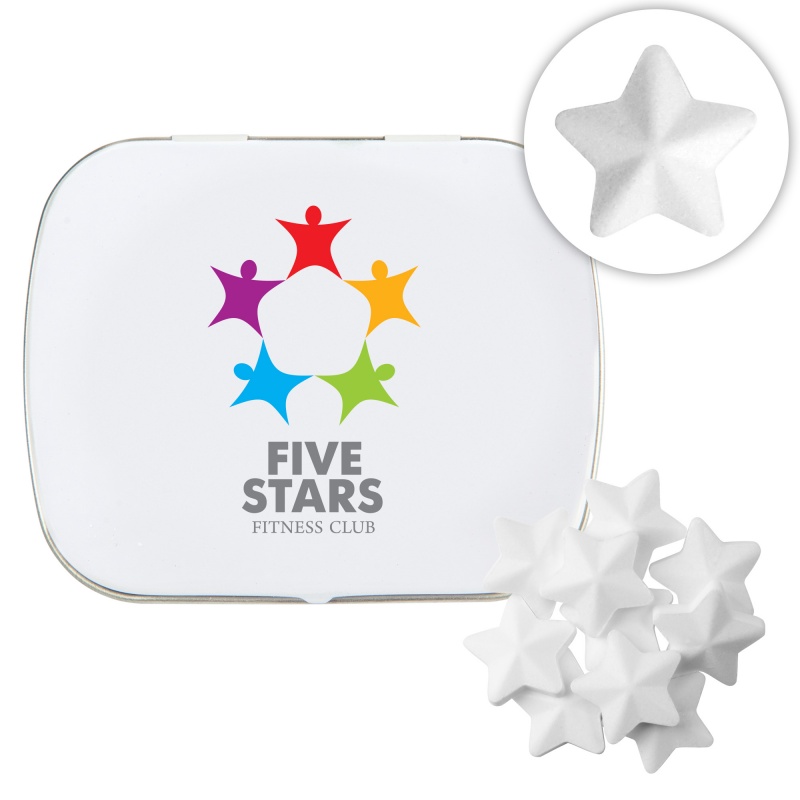 Domed Tin with Star Shaped Mints