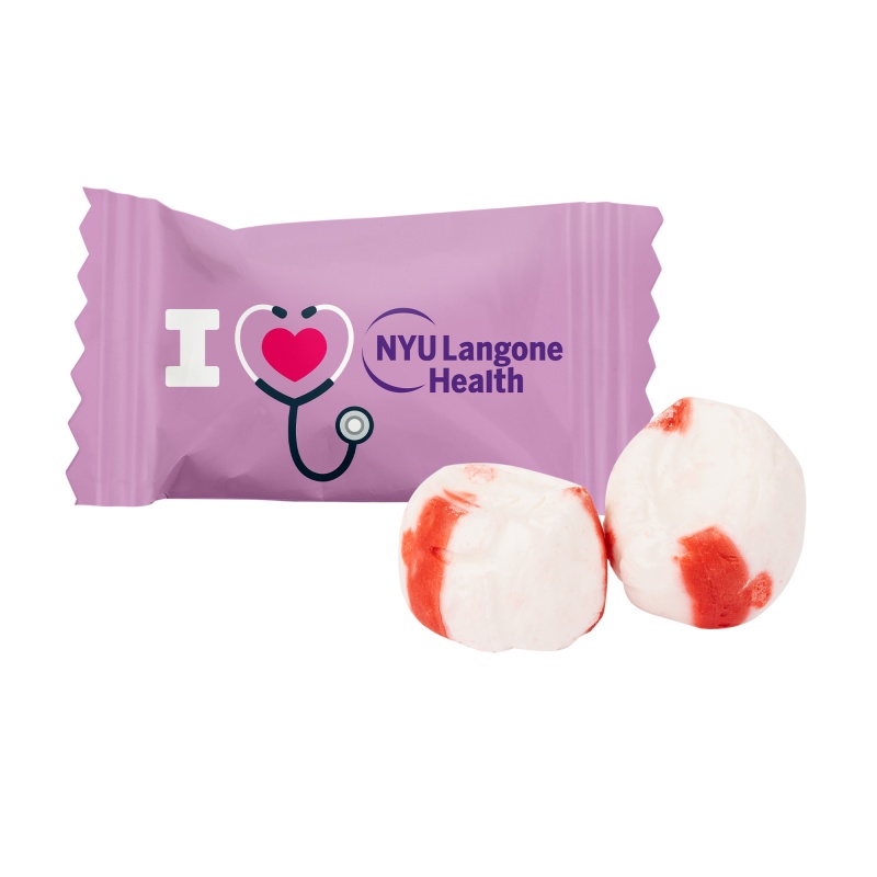 4 Color Process Wrapped Red Striped Buttermints