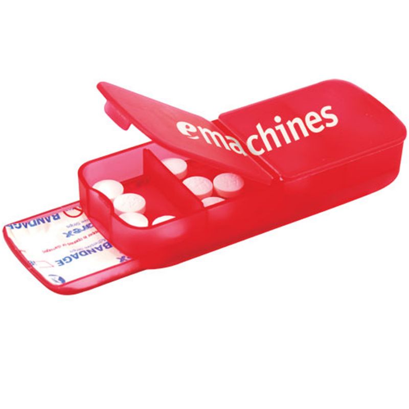 NC Custom: Plastic Bandage Dispenser with Pill Case. Supplied By: Lanco