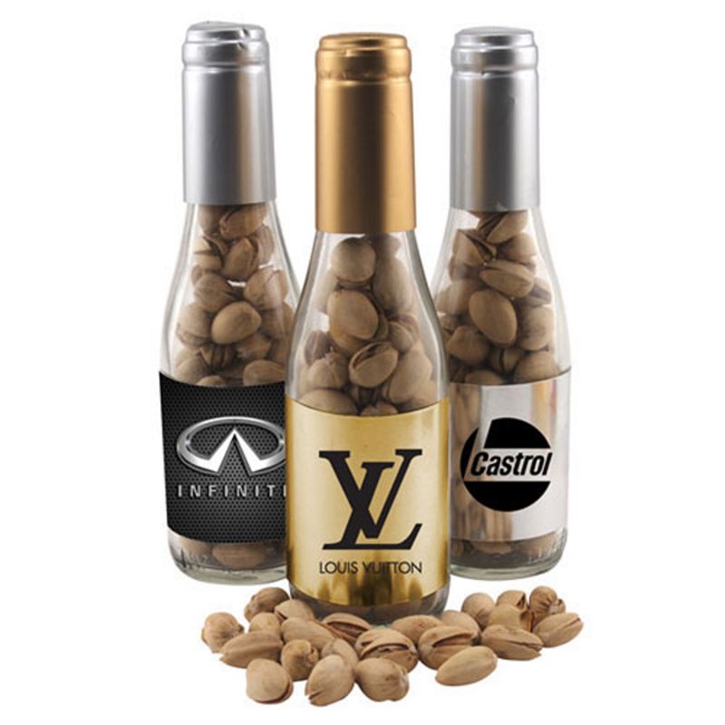 NC Custom: Champagne Bottle w/ Pistachios. Supplied By: Chocolate Inn