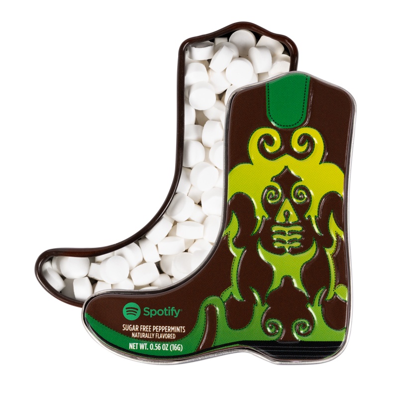Green Cowboy Boot-Shaped Mint Tin