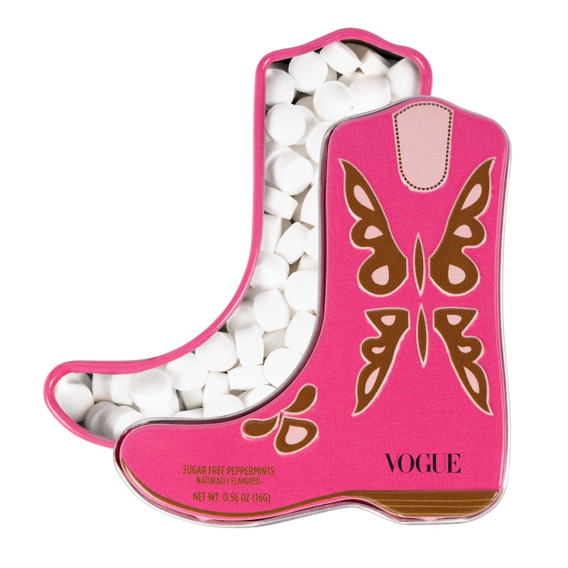 Pink Cowboy Boot - Shaped Mint Tin