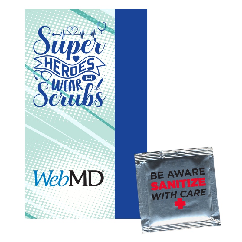 Covid-19 Info Card With Sanitizer Gel