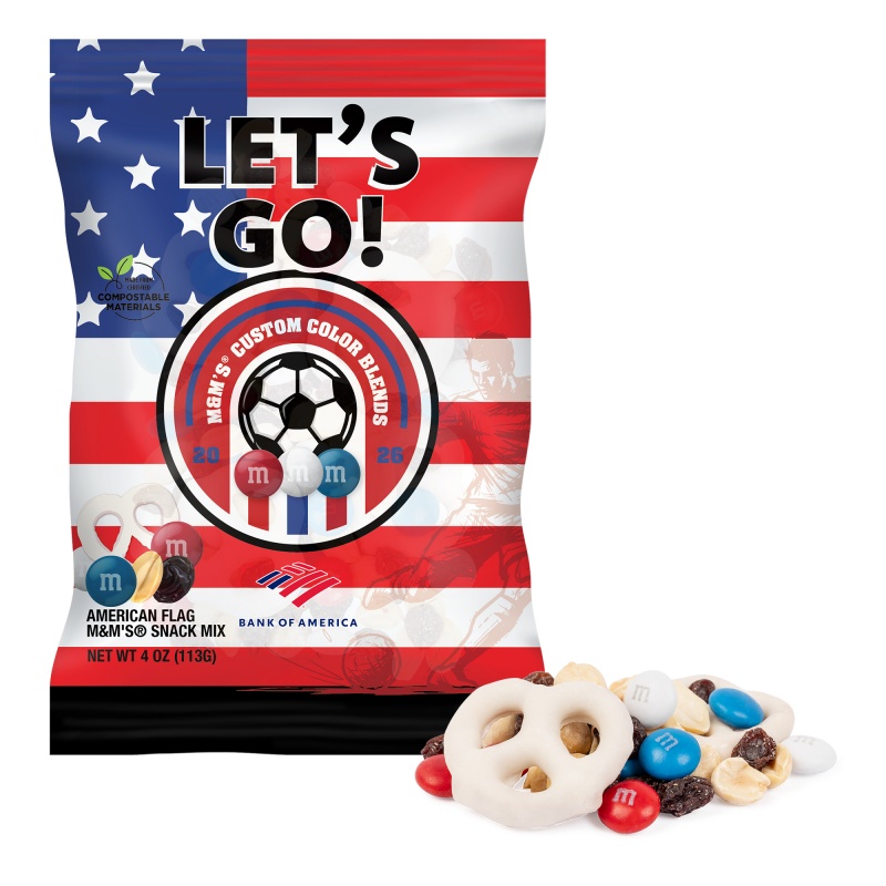 Soccer M&M"S&reg; Snack Mix, 4oz. ECO- Digibag