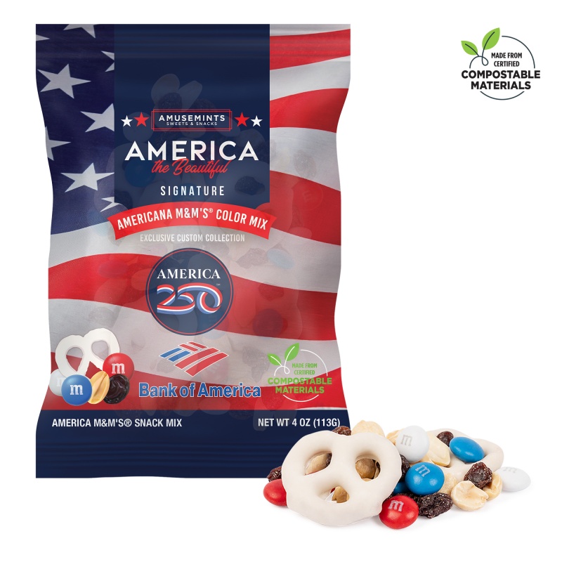 4oz. ECO- Digibag, America 250 M&M Snack Mix