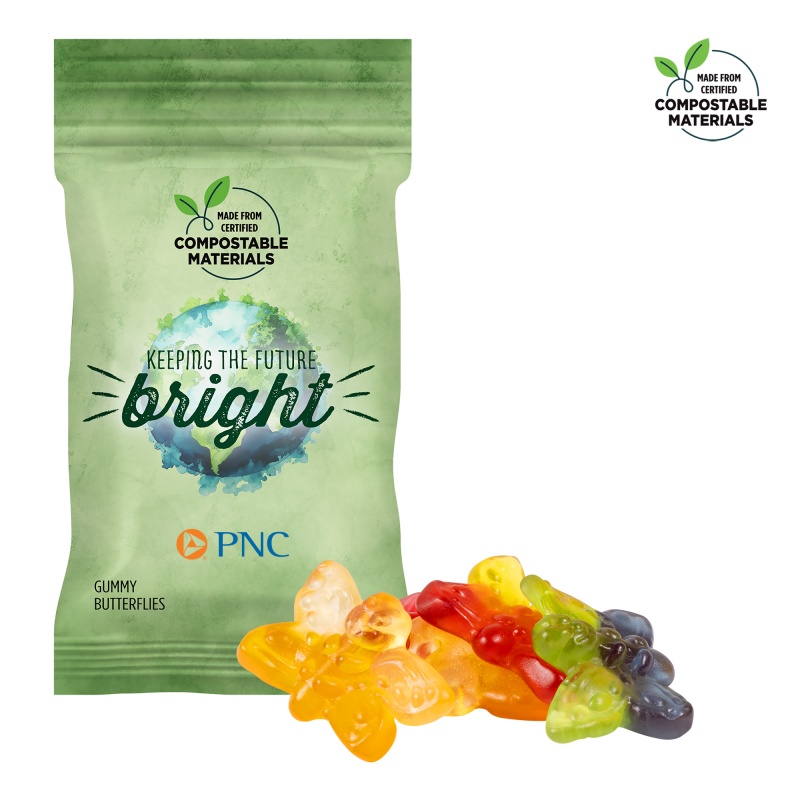 1oz ECO-Digibag, Compostable & Full Color, Gummy Butterflies