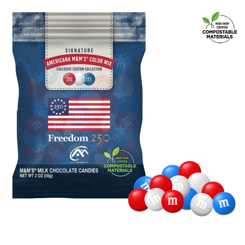 Freedom250 - M&M'S&reg; 2oz ECO-Digibag, Compostable & Full Color
