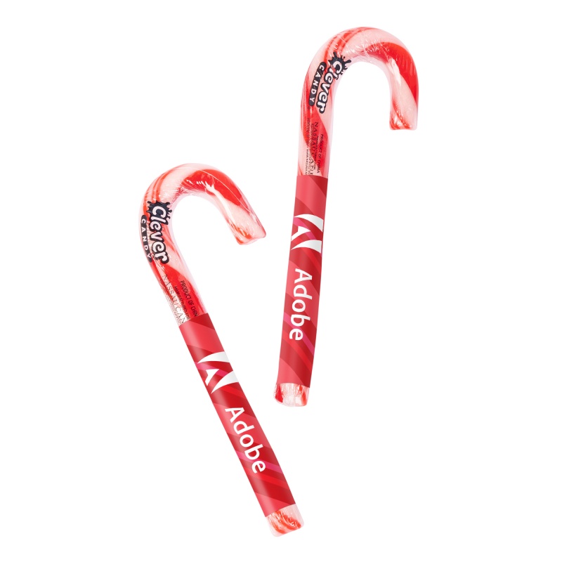 Large Candy Cane w/Clear Label