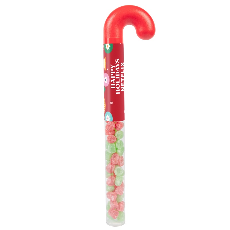 Holiday Candy Cane Tube with Christmas Spice Drops