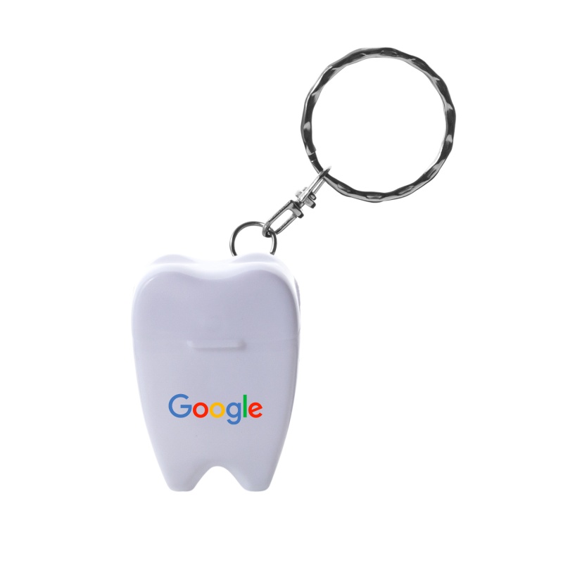Tooth Shaped Dental Floss Key Chain- Mint