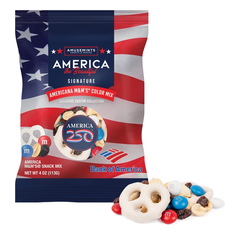 4oz Digibag, America 250 M&M Snack mix