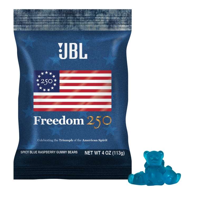 Freedom250- 4oz. Digibag Spicy Blue Raspberry Gummy Bears