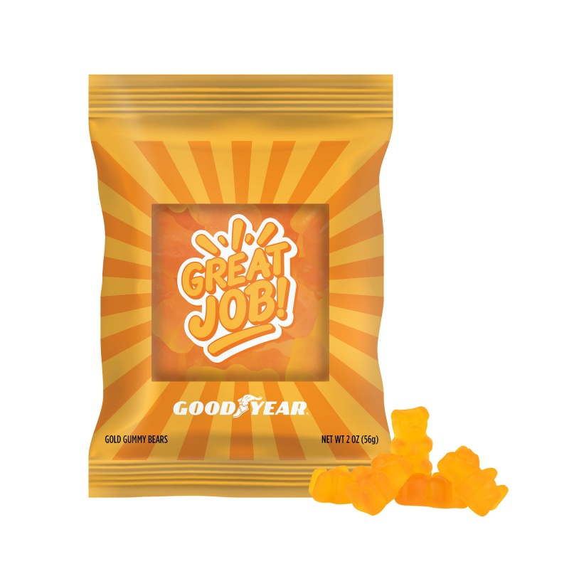 2 oz. Full Color Digibag&trade; with Gold Gummy Bears