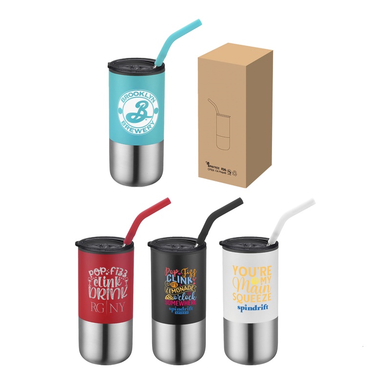 16 oz. Double Wall Tumbler with Straw