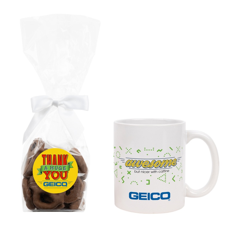 Mug Gift Set with Milk Chocolate Mini Pretzels