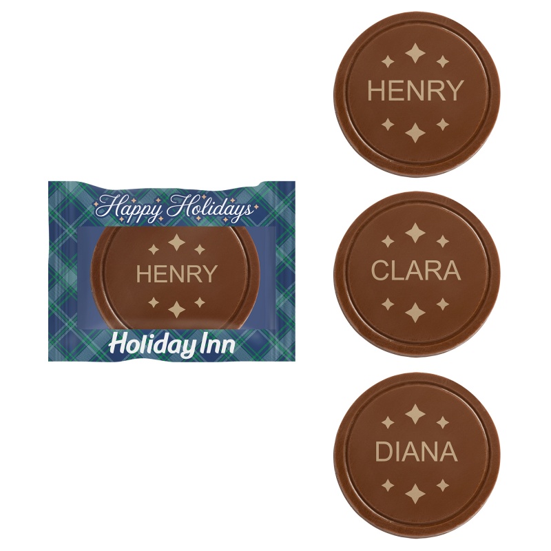 Personalized Etched Round Chocolate Cookie