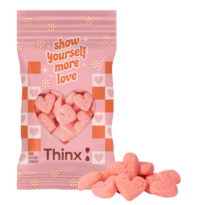 2 oz. Mini Strawberry Heart Cookies Digibag