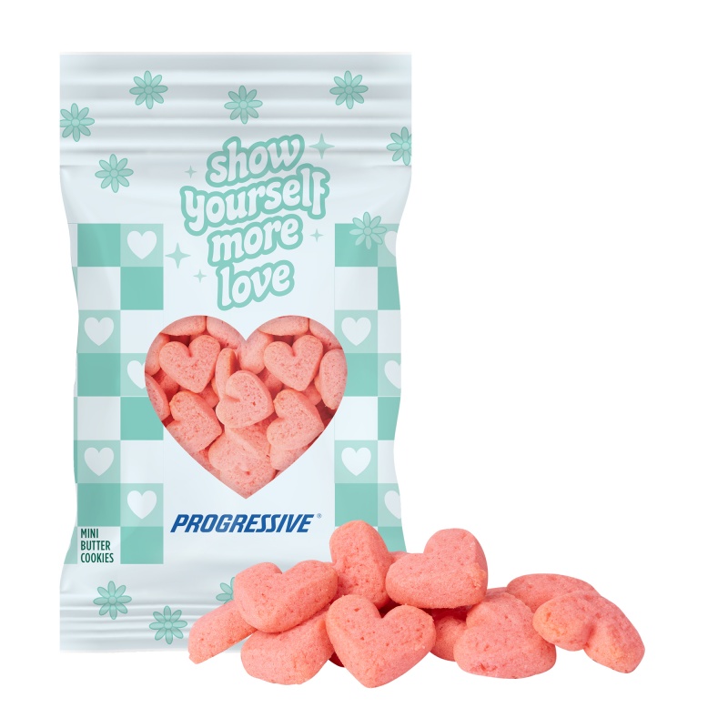 4 oz. Mini Strawberry Heart Cookies Digibag