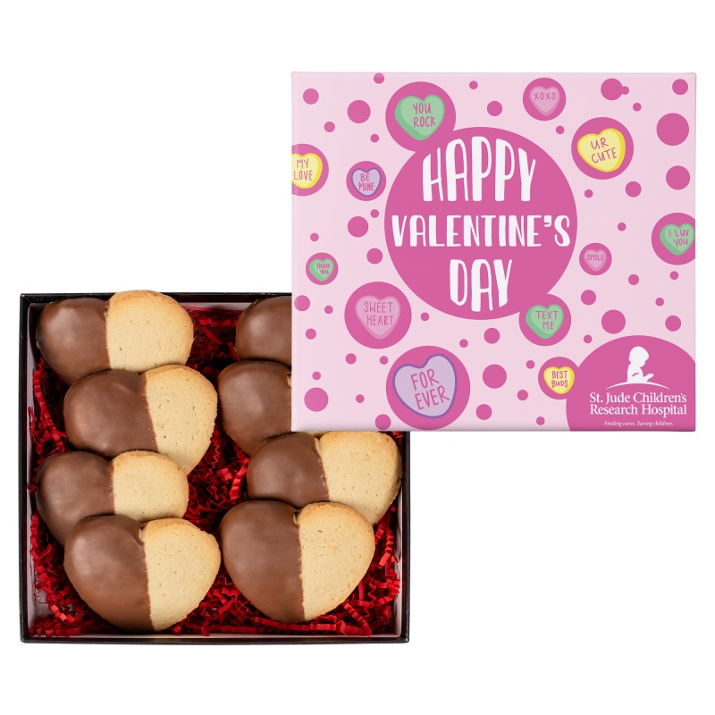 Chocolate Dipped Heart Cookie in Gift Box