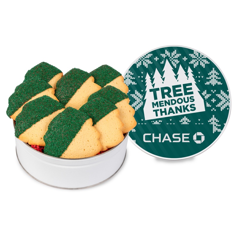 Decadent Christmas Tree Cookie Gift Tin