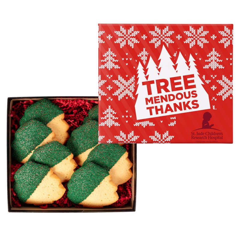 Decadent Christmas Tree Cookies in Gift Box