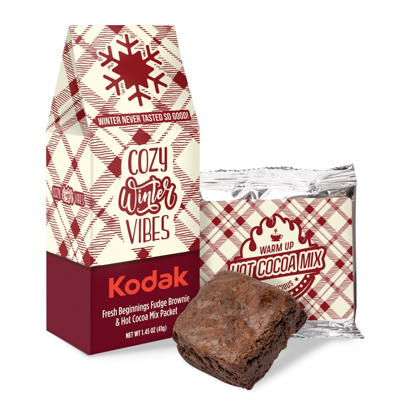 Fresh Beginnings Fudge Brownie and Hot Cocoa in Gable Box