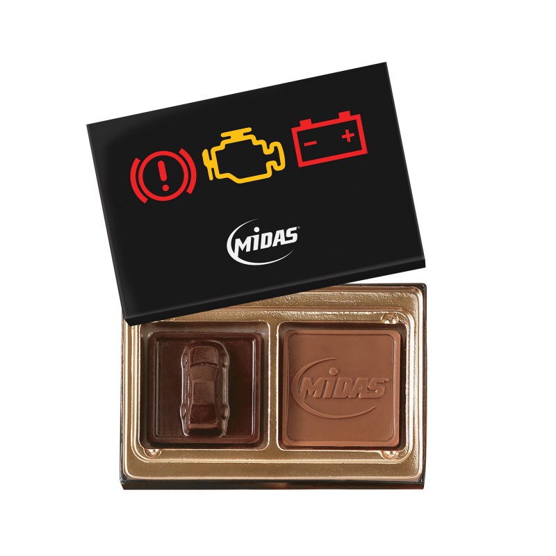 Custom Chocolate Squares Gift Box Full Color Lid (1 1/4oz.)