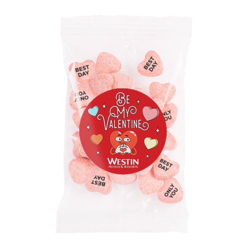 1oz. Goody Bags - Imprinted Conversation Hearts