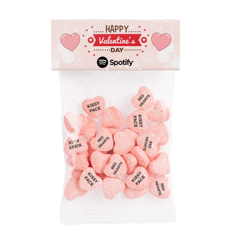 Small Header Bags - Imprinted Conversation Hearts