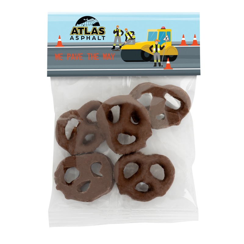Small Header Bags - Milk Chocolate Mini Pretzels