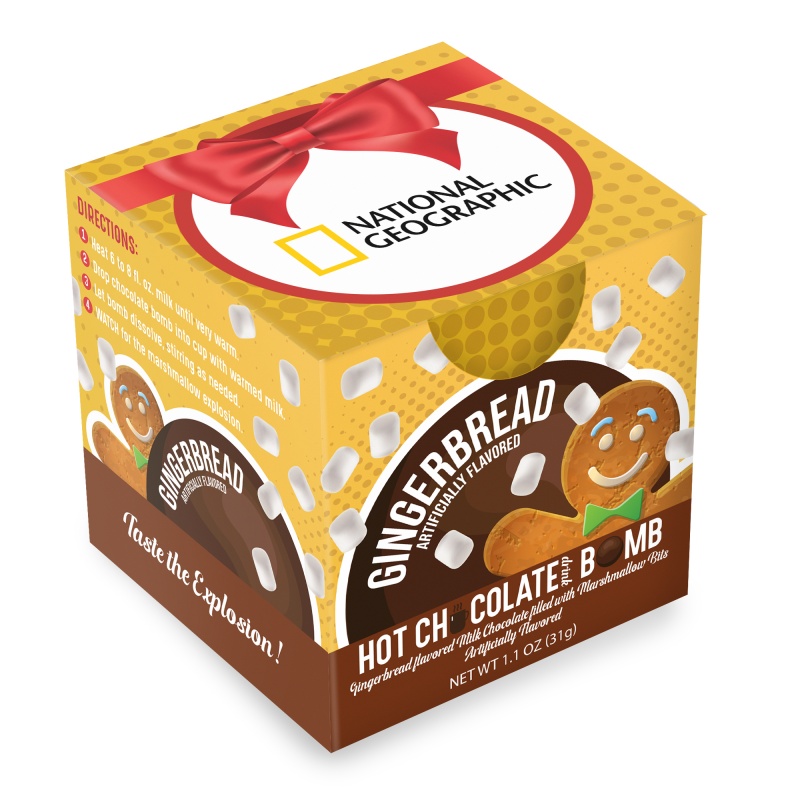 Hot Chocolate Bomb Gingerbread Flavor in Full Color Box