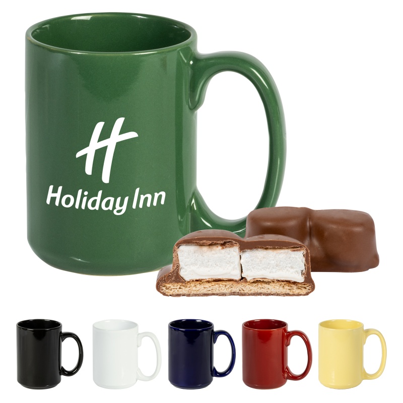 15 Oz. Ceramic Mug With Mini S'mores Kit