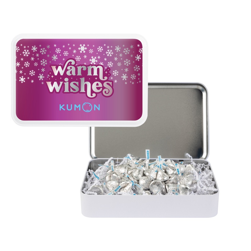 Silver Hershey Kisses&reg; Gift Tin