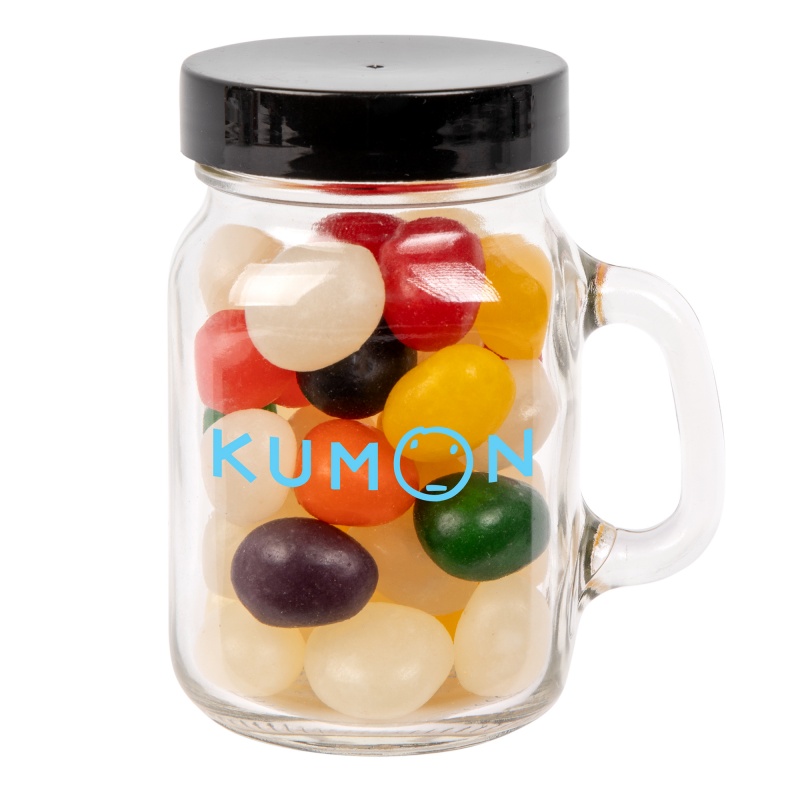 Glass Mini Mason Jars - Jelly Beans