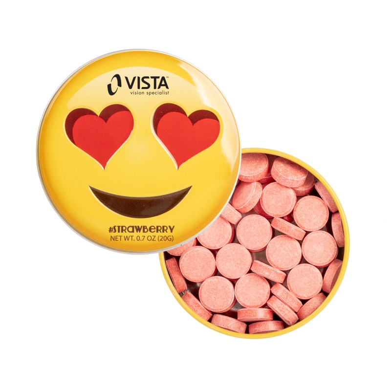 Heart Eyes Emojy Tin with Strawberry Mints