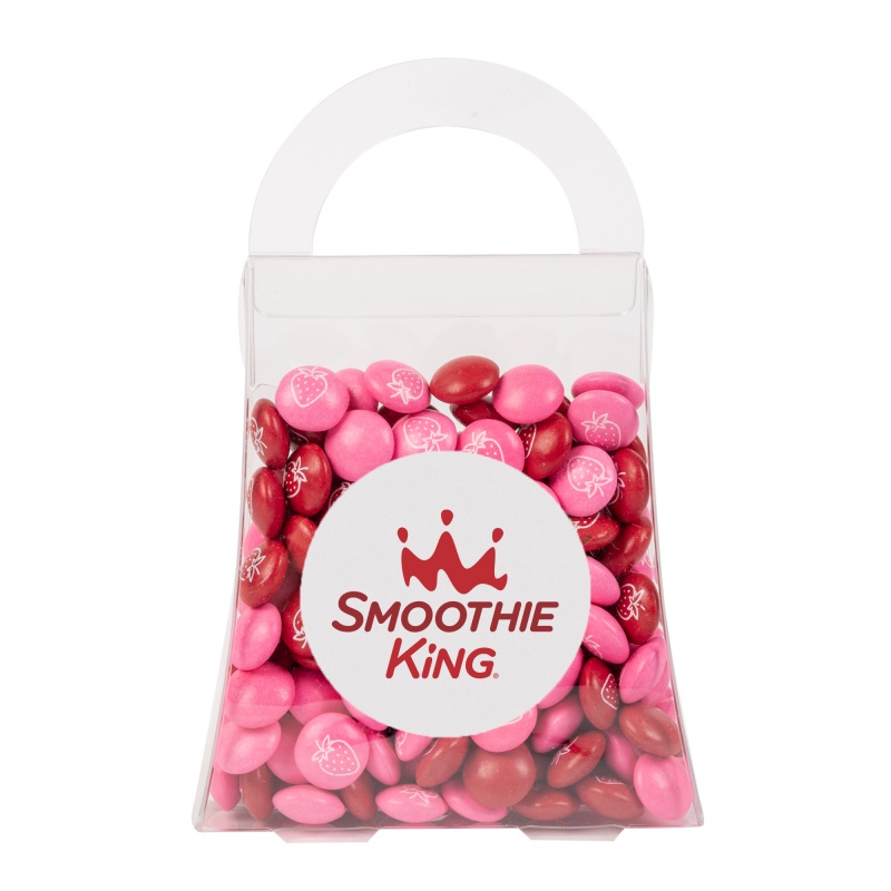 Purse Acetate Box with Imprinted Chocolate Buttons