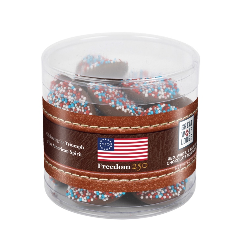 Freedom250- Round Acetate-Patriotic Milk Chocolate Nonpareils