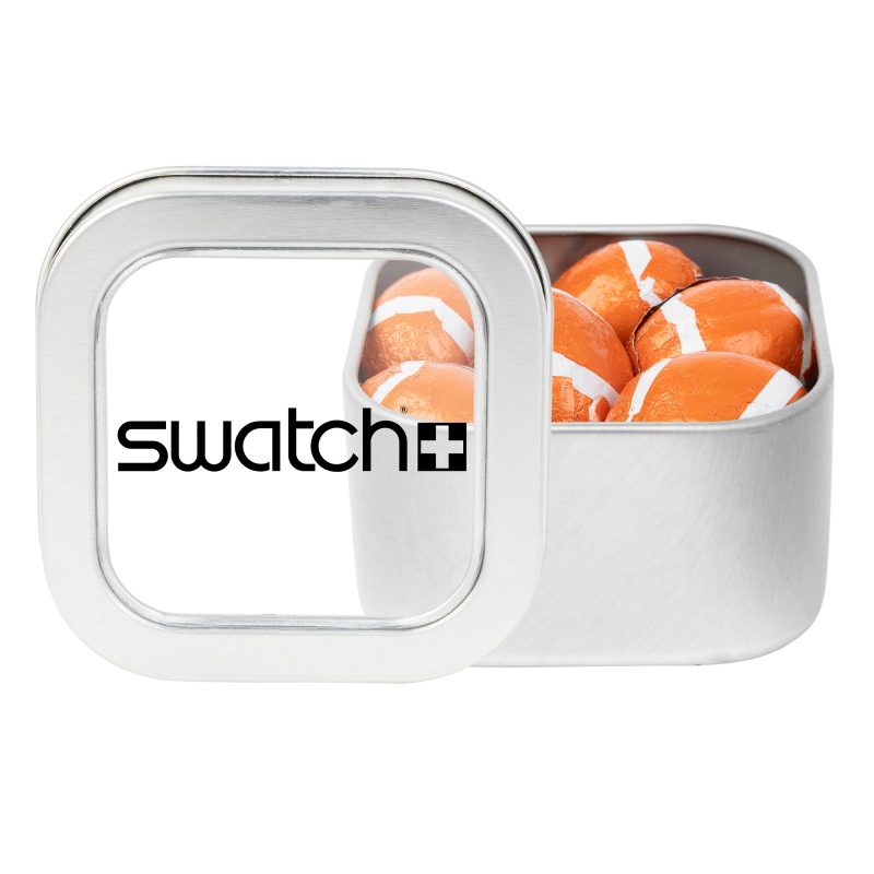 Window Tin with Chocolate Footballs