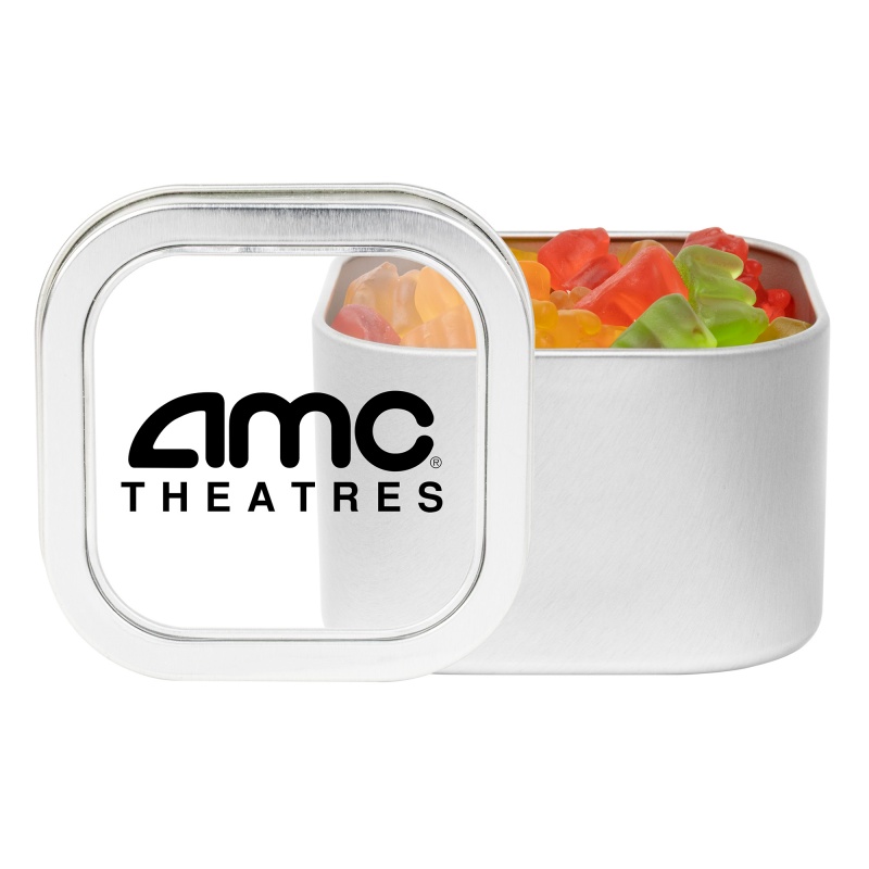 Clever Candy Window Tin with Gummy Bears