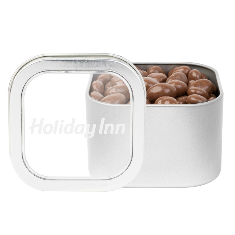 Window Tin with Chocolate Raisins