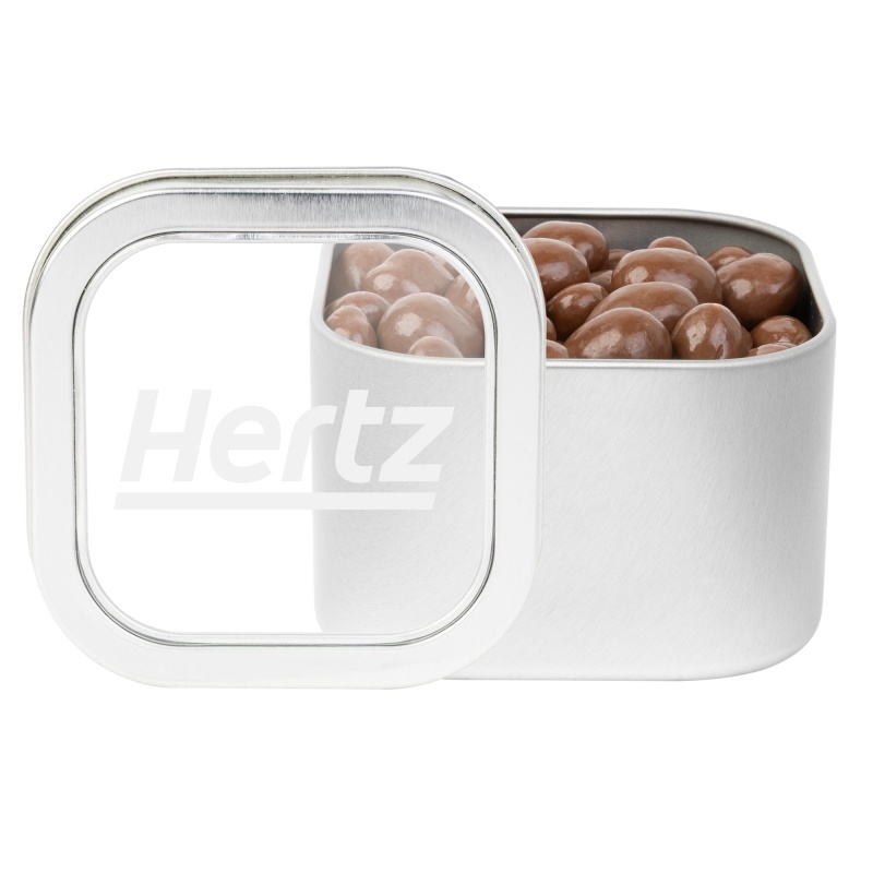 Window Tin with Chocolate Peanuts