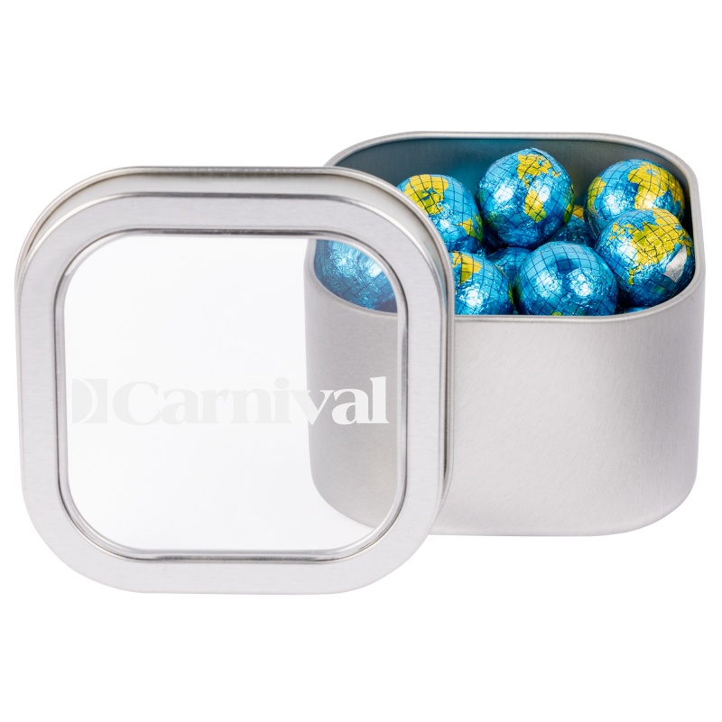 Window Tin with Chocolate Globes